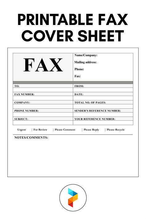 Fax Cover Sheet Free Printable